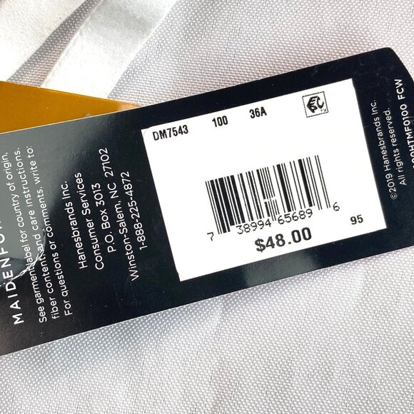 Maidenform One Fab Fit Demi Underwire T-Shirt Bra 36A White DM7543 NWT - Picture 5 of 9